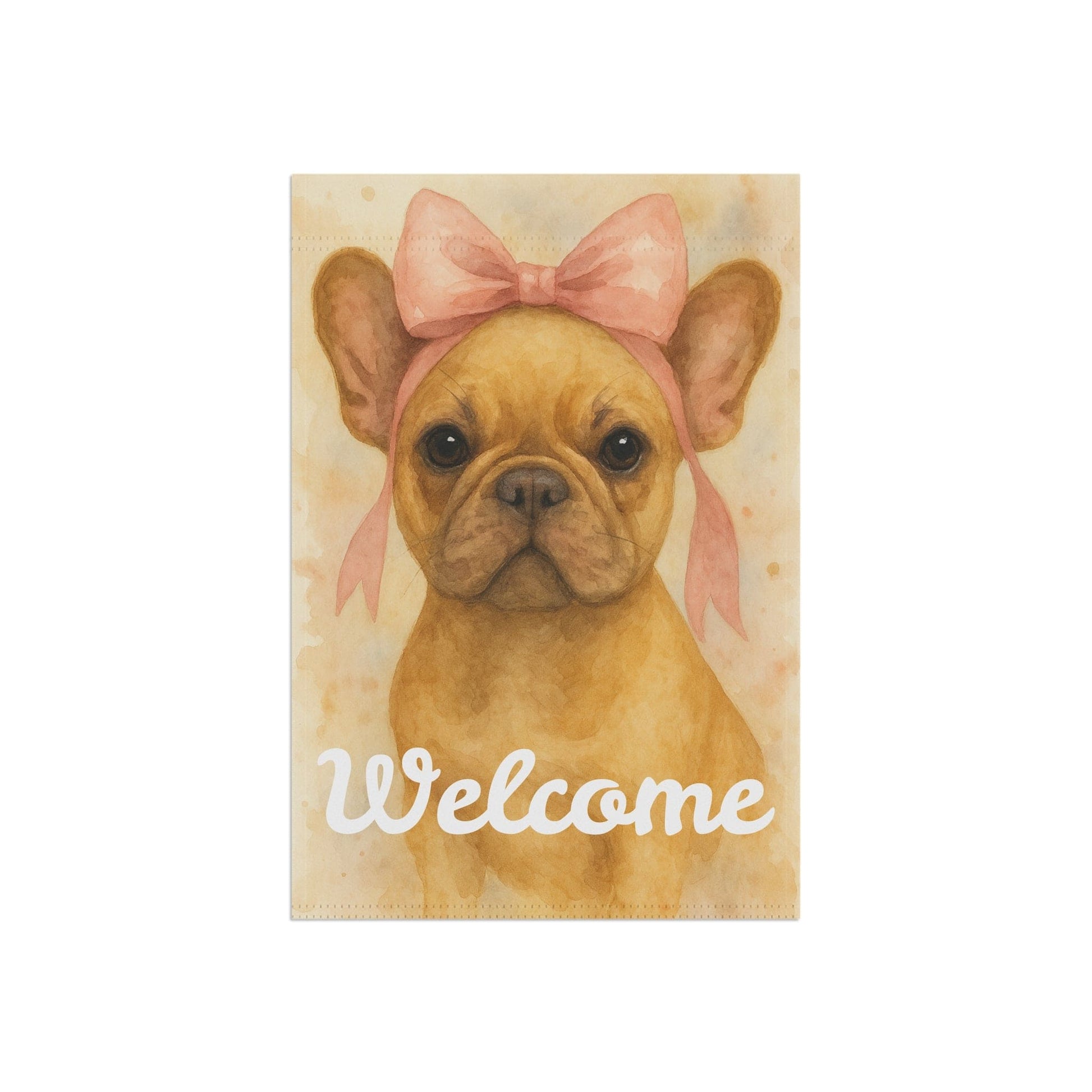 Fawn French Bulldog Pink Coquette Garden Flag