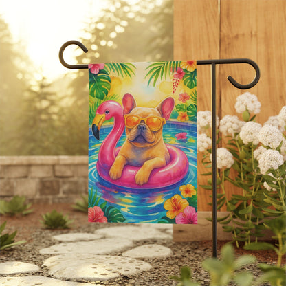 Fawn French Bulldog Pool Garden Flag