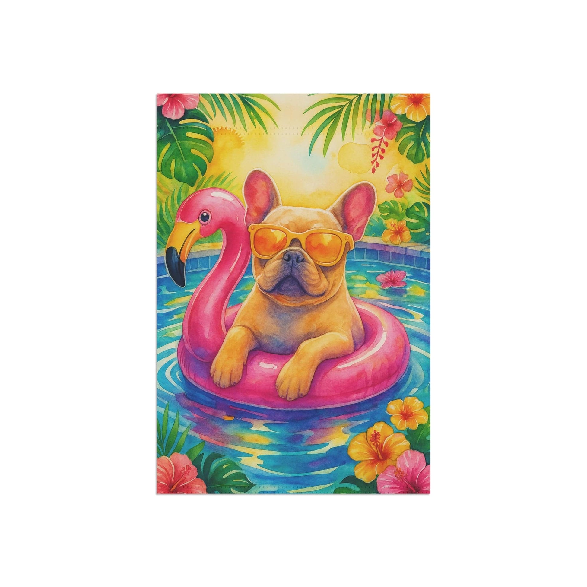 Fawn French Bulldog Pool Garden Flag