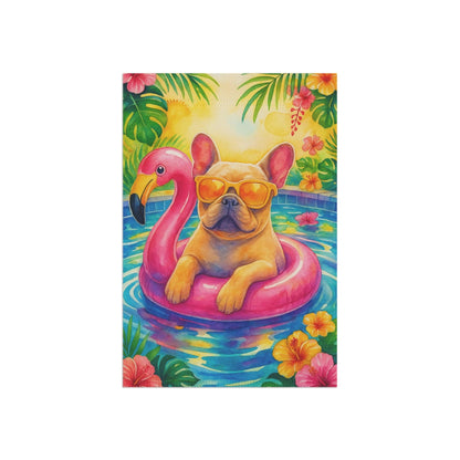 Fawn French Bulldog Pool Garden Flag