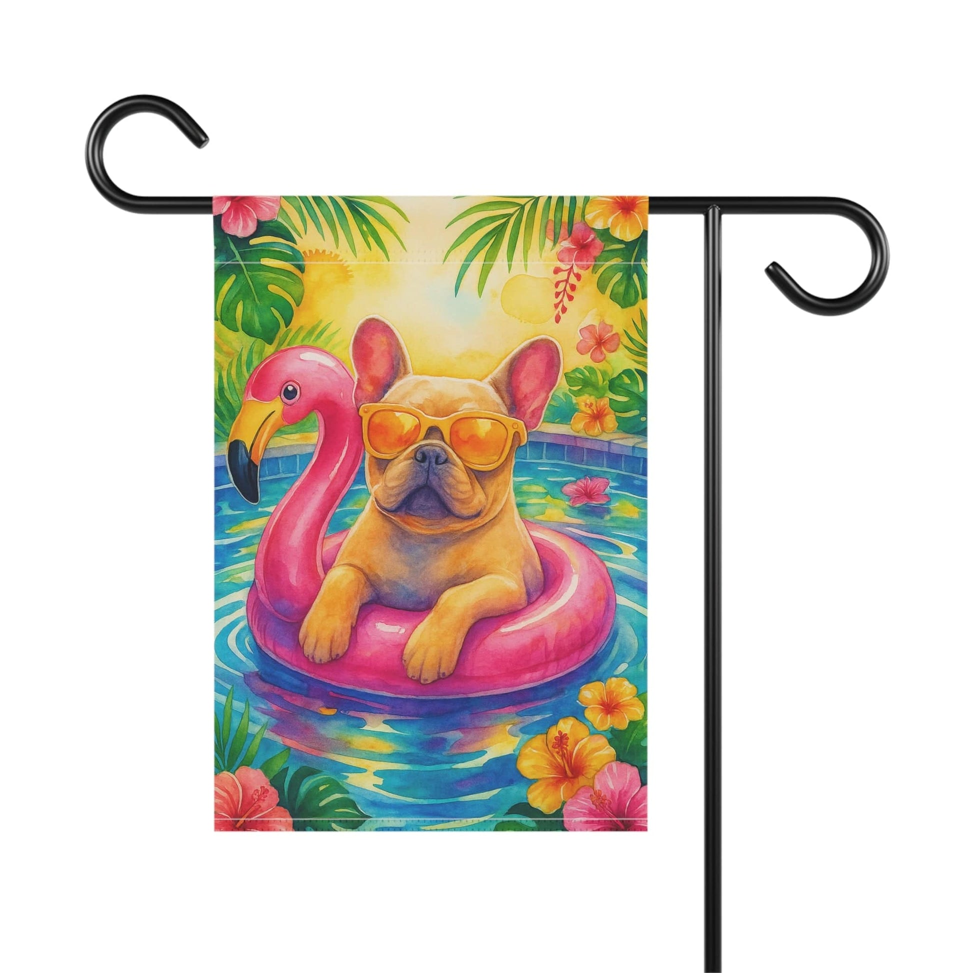 Fawn French Bulldog Pool Garden Flag
