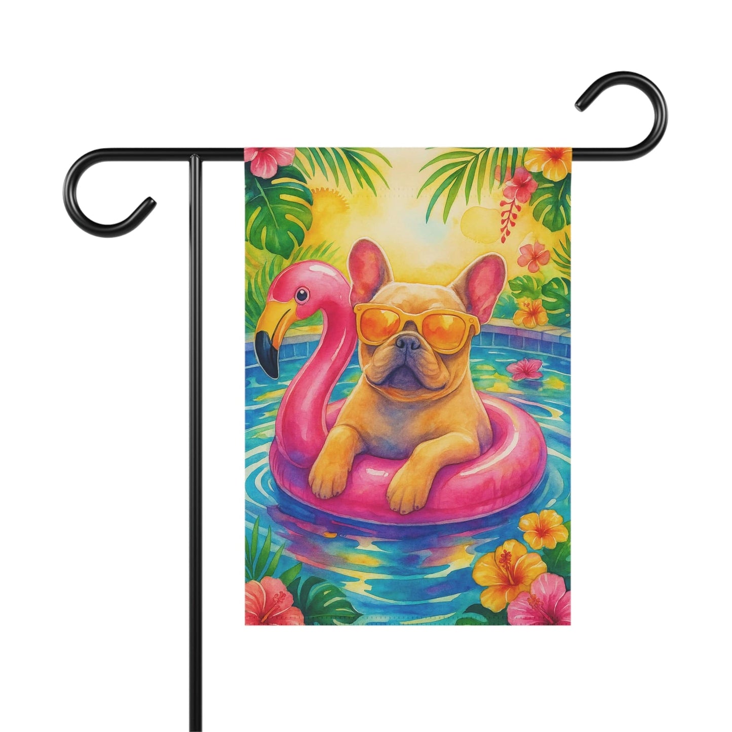 Fawn French Bulldog Pool Garden Flag