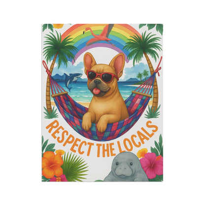 Fawn French Bulldog Protect Locals Garden Flag