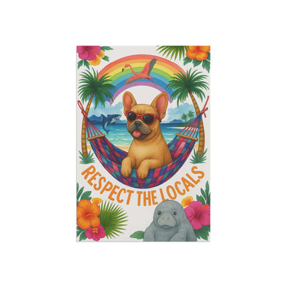 Fawn French Bulldog Protect Locals Garden Flag