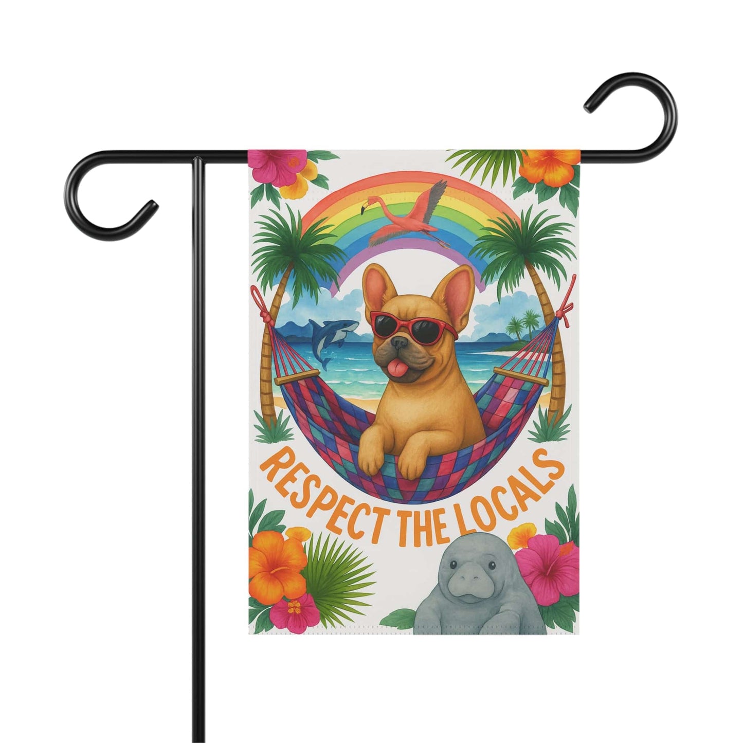 Fawn French Bulldog Protect Locals Garden Flag