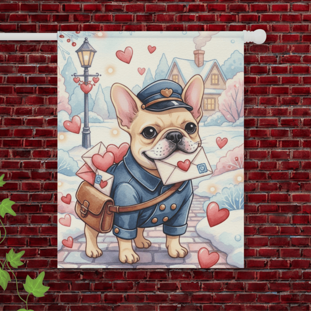 Personalizable Frenchie Postman Garden Flag 24.5'' × 32''