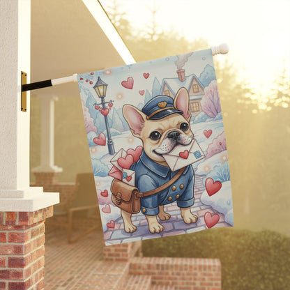 Personalizable Frenchie Postman Garden Flag