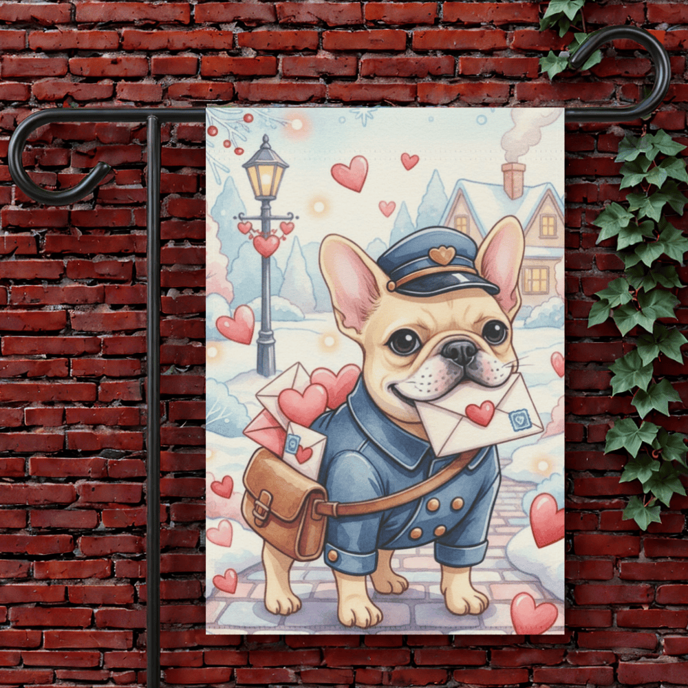 Personalizable Frenchie Postman Garden Flag 12'' × 18''