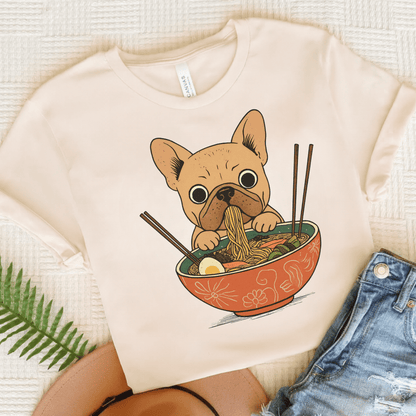 Printify T-Shirt Natural / S Fawn French Bulldog Ramen TShirt