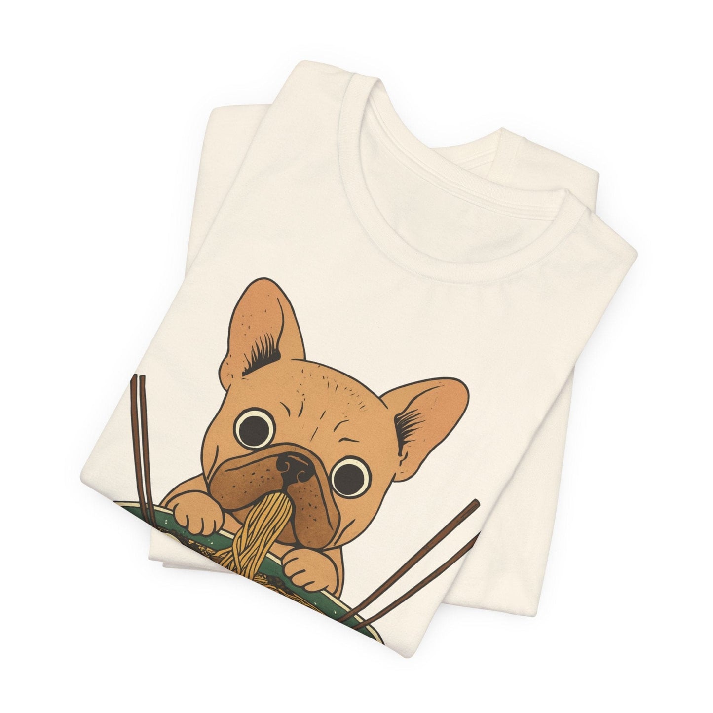 Printify T-Shirt Fawn French Bulldog Ramen TShirt