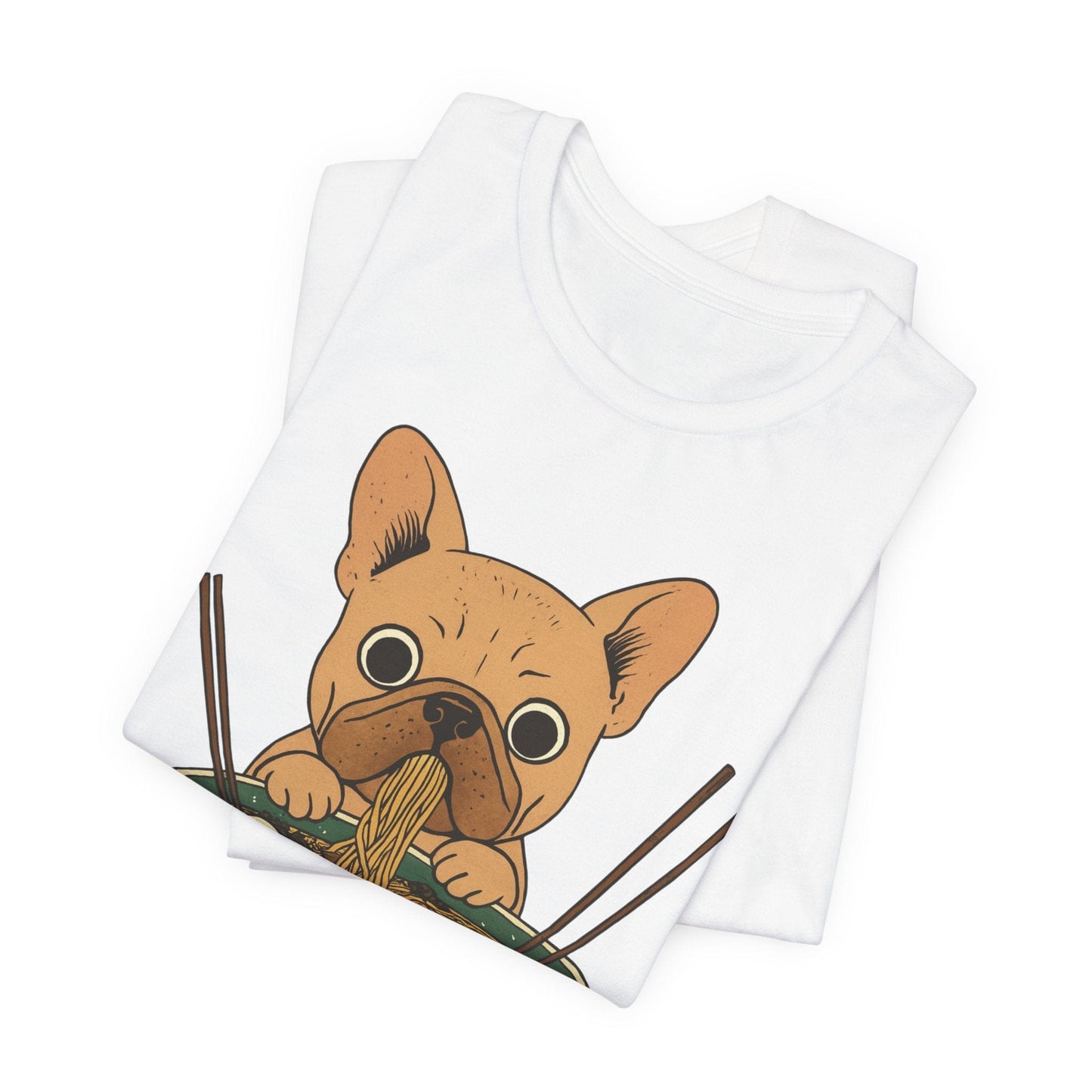 Printify T-Shirt Fawn French Bulldog Ramen TShirt