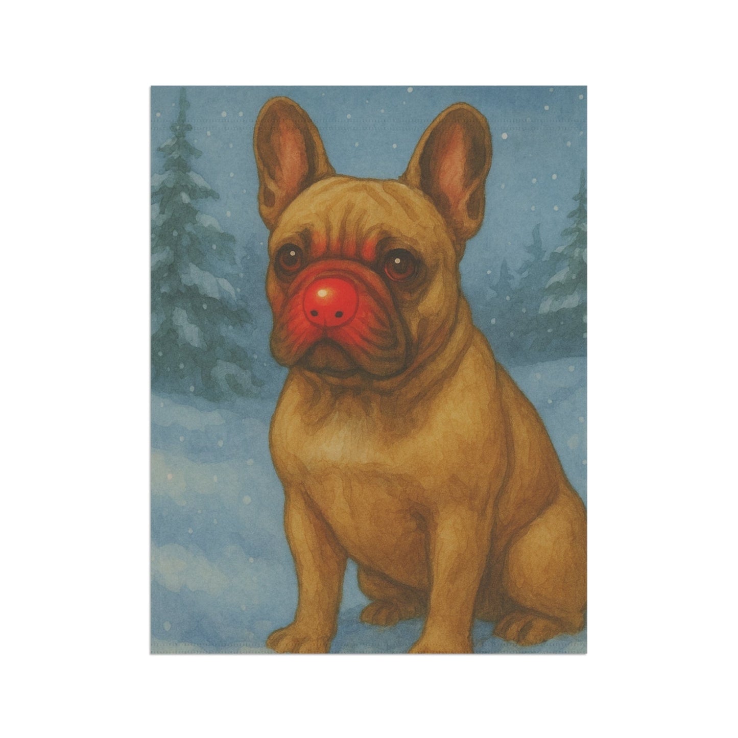 Fawn French Bulldog Reindeer Garden Flag