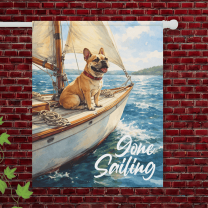 Fawn French Bulldog Sailing Boat Garden Flag 24.5'' × 32''