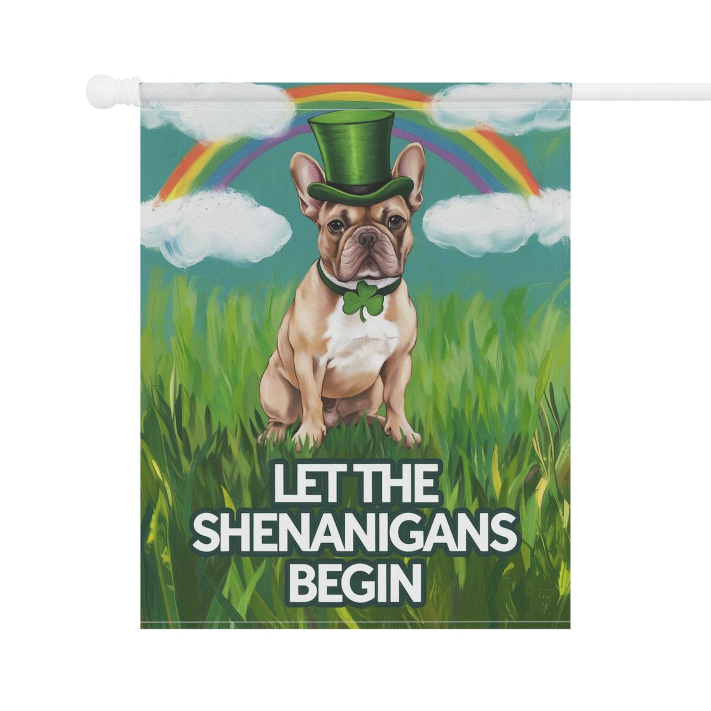 Printify Garden Flag Fawn French Bulldog Saint Patricks Garden Flag