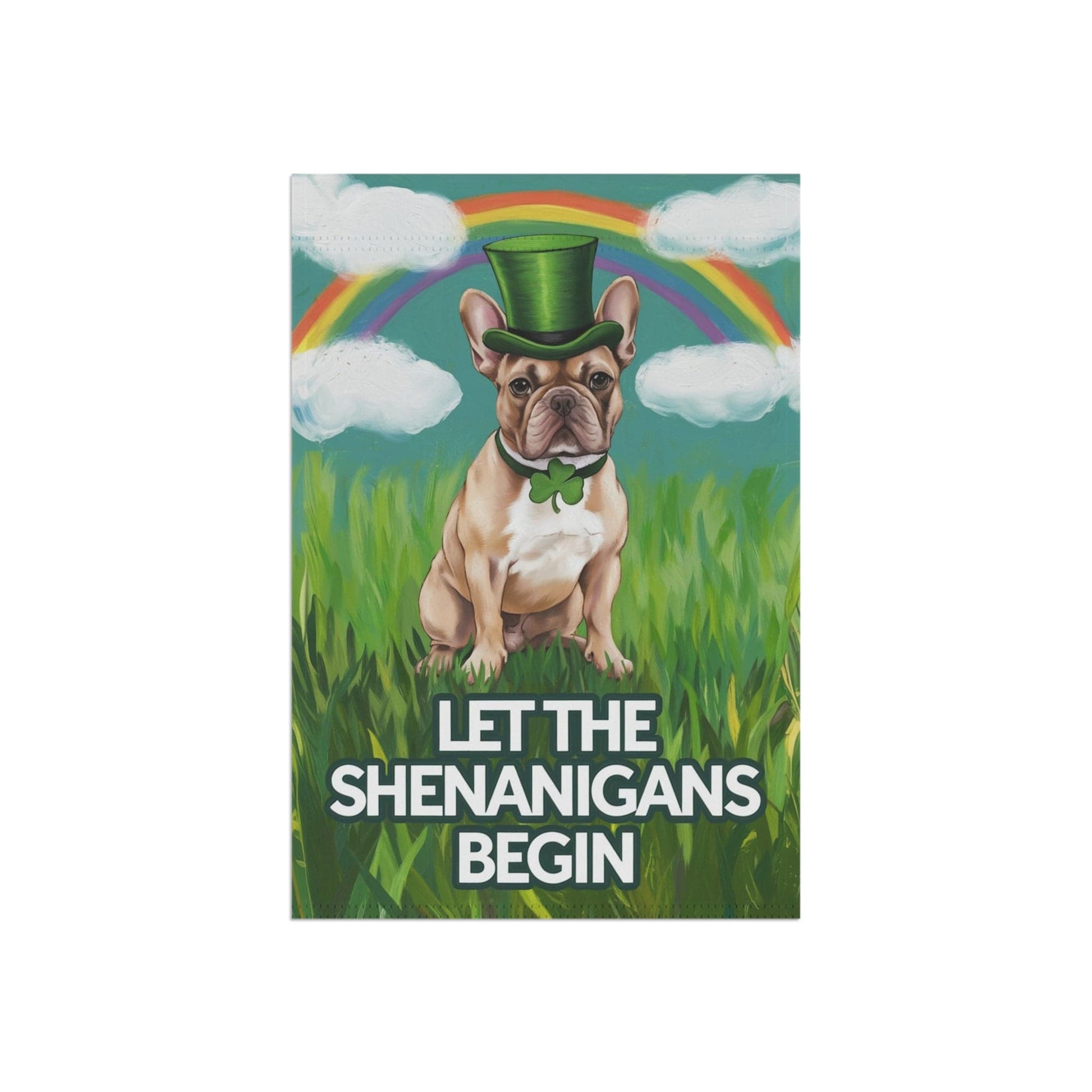 Printify Garden Flag Fawn French Bulldog Saint Patricks Garden Flag