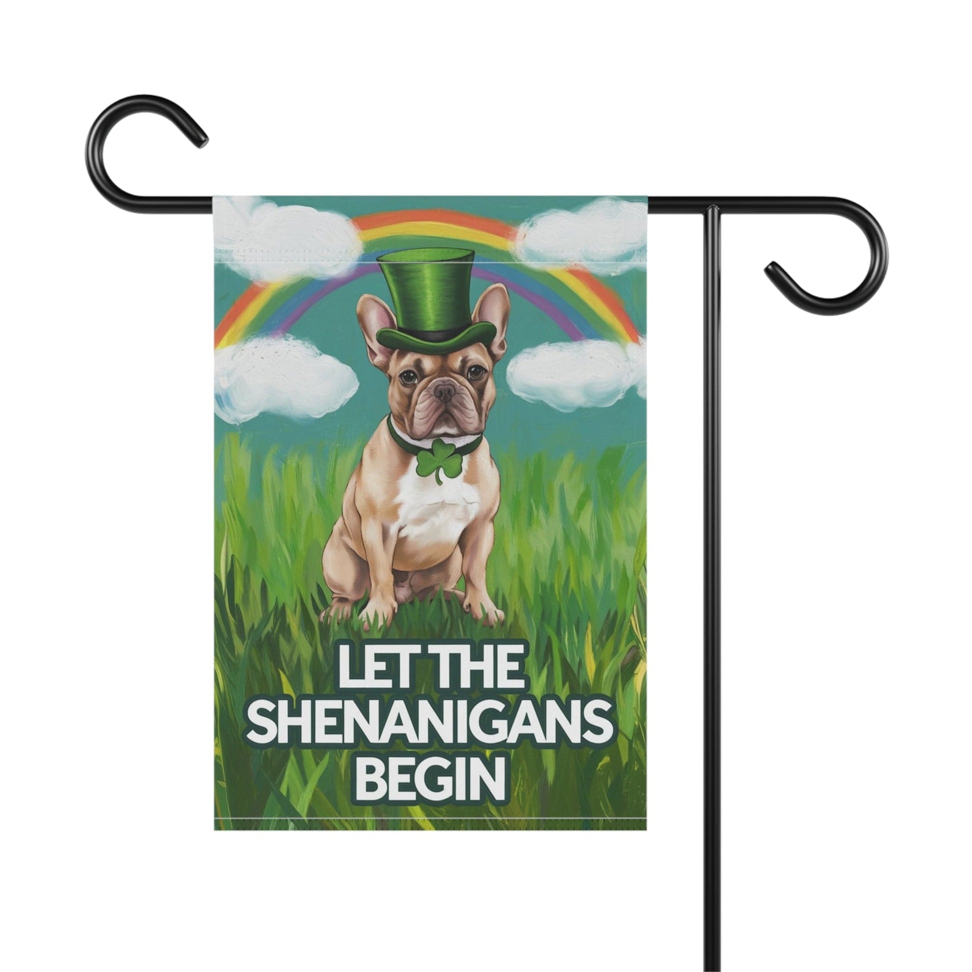 Printify Garden Flag Fawn French Bulldog Saint Patricks Garden Flag
