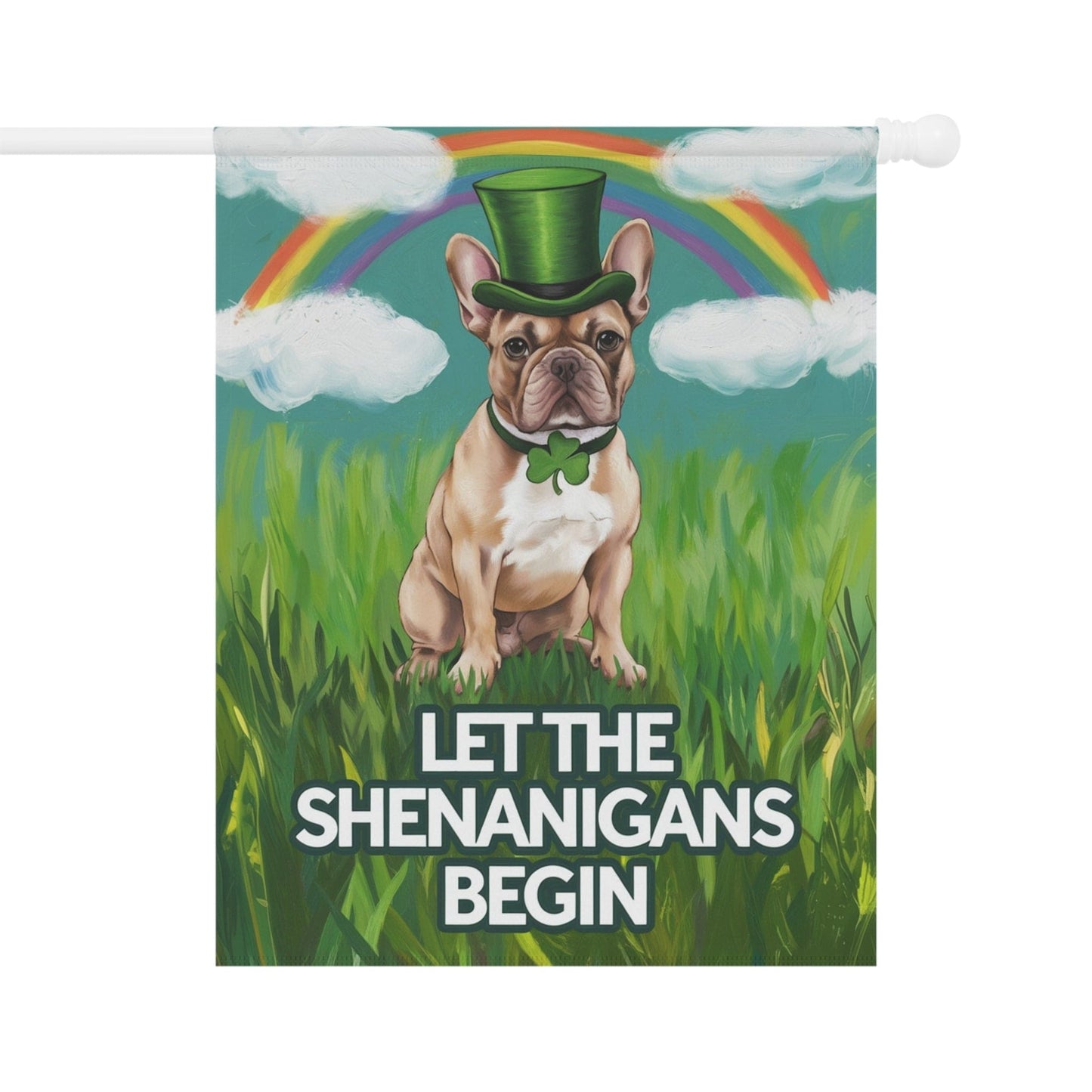 Printify Garden Flag Fawn French Bulldog Saint Patricks Garden Flag