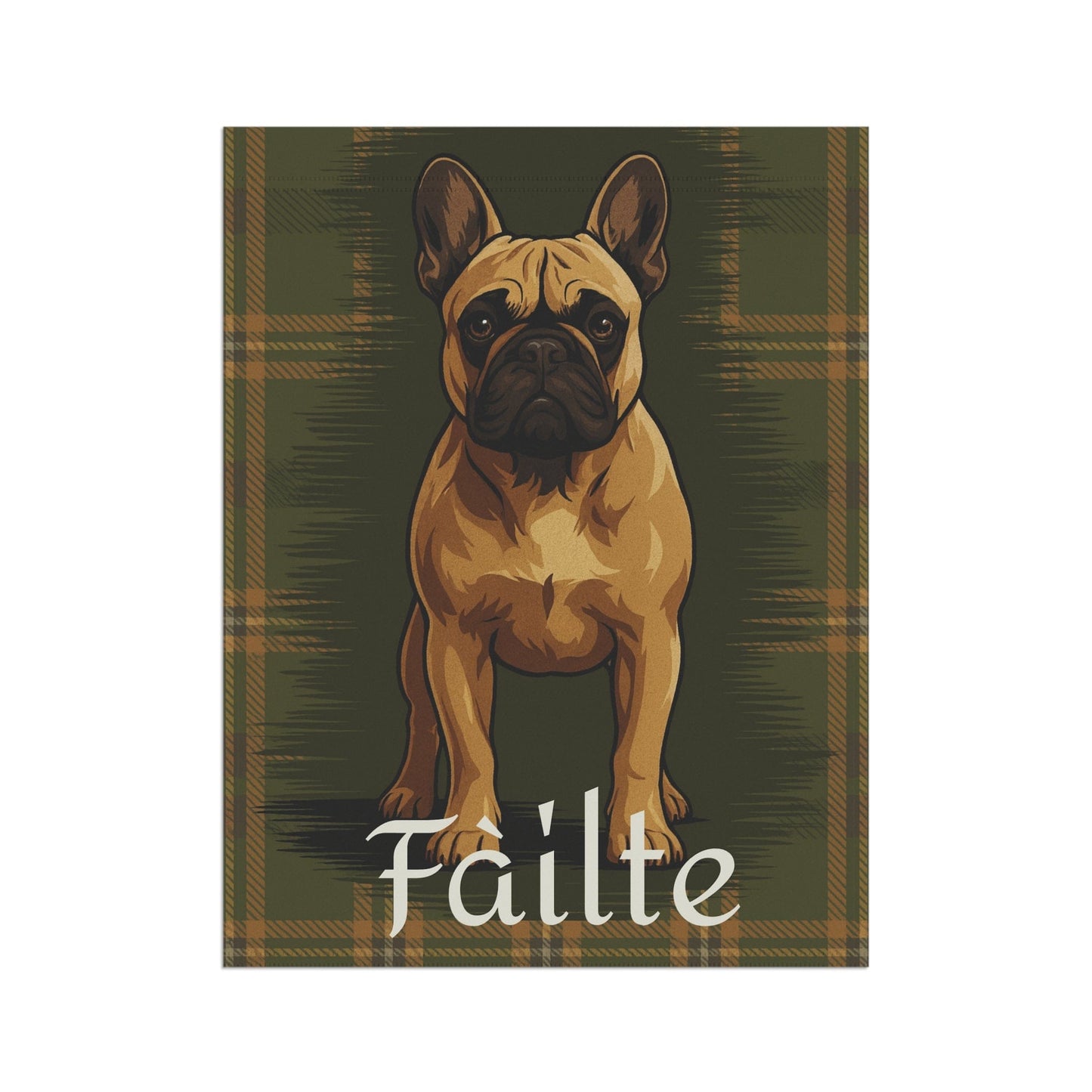 Fawn French Bulldog Scottish Welcome Garden Flag