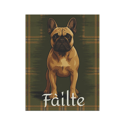 Fawn French Bulldog Scottish Welcome Garden Flag