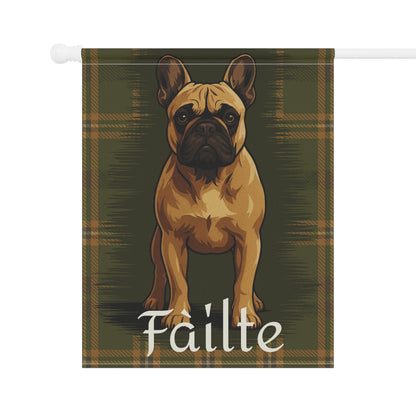Fawn French Bulldog Scottish Welcome Garden Flag