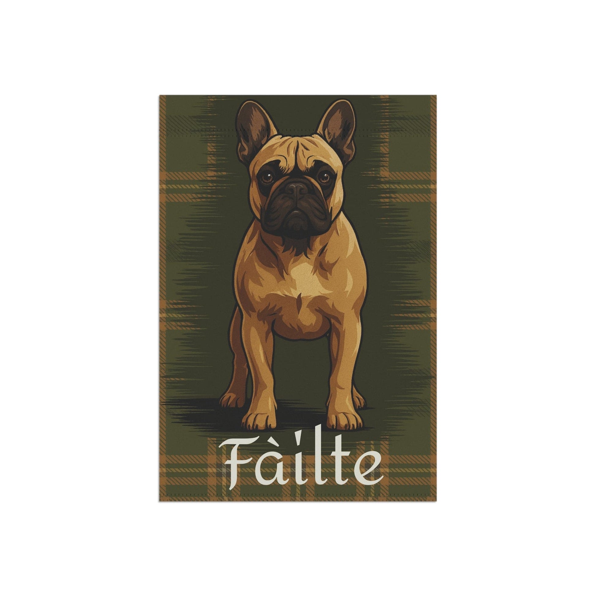 Fawn French Bulldog Scottish Welcome Garden Flag