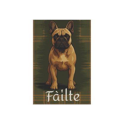 Fawn French Bulldog Scottish Welcome Garden Flag
