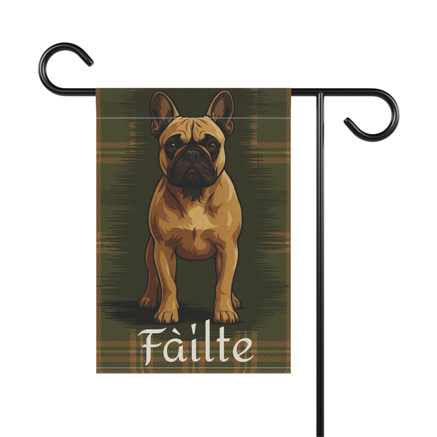Fawn French Bulldog Scottish Welcome Garden Flag
