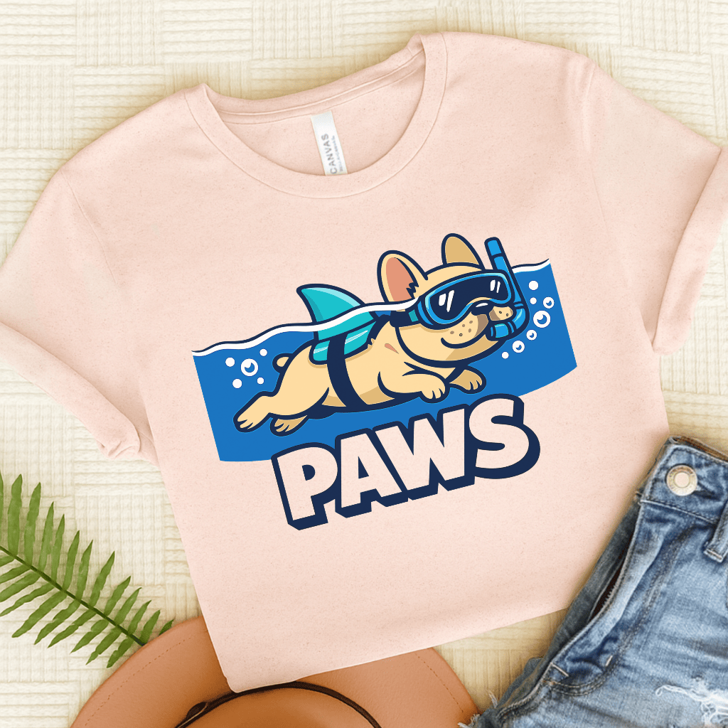 Fawn French Bulldog Shark Paws Unisex TShirt Soft Pink
