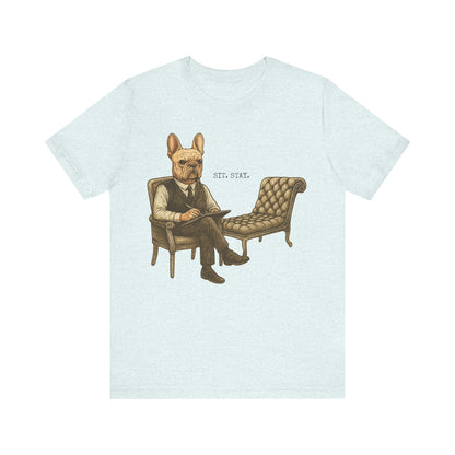 Printify T-Shirt Fawn French Bulldog Sit Stay TShirt