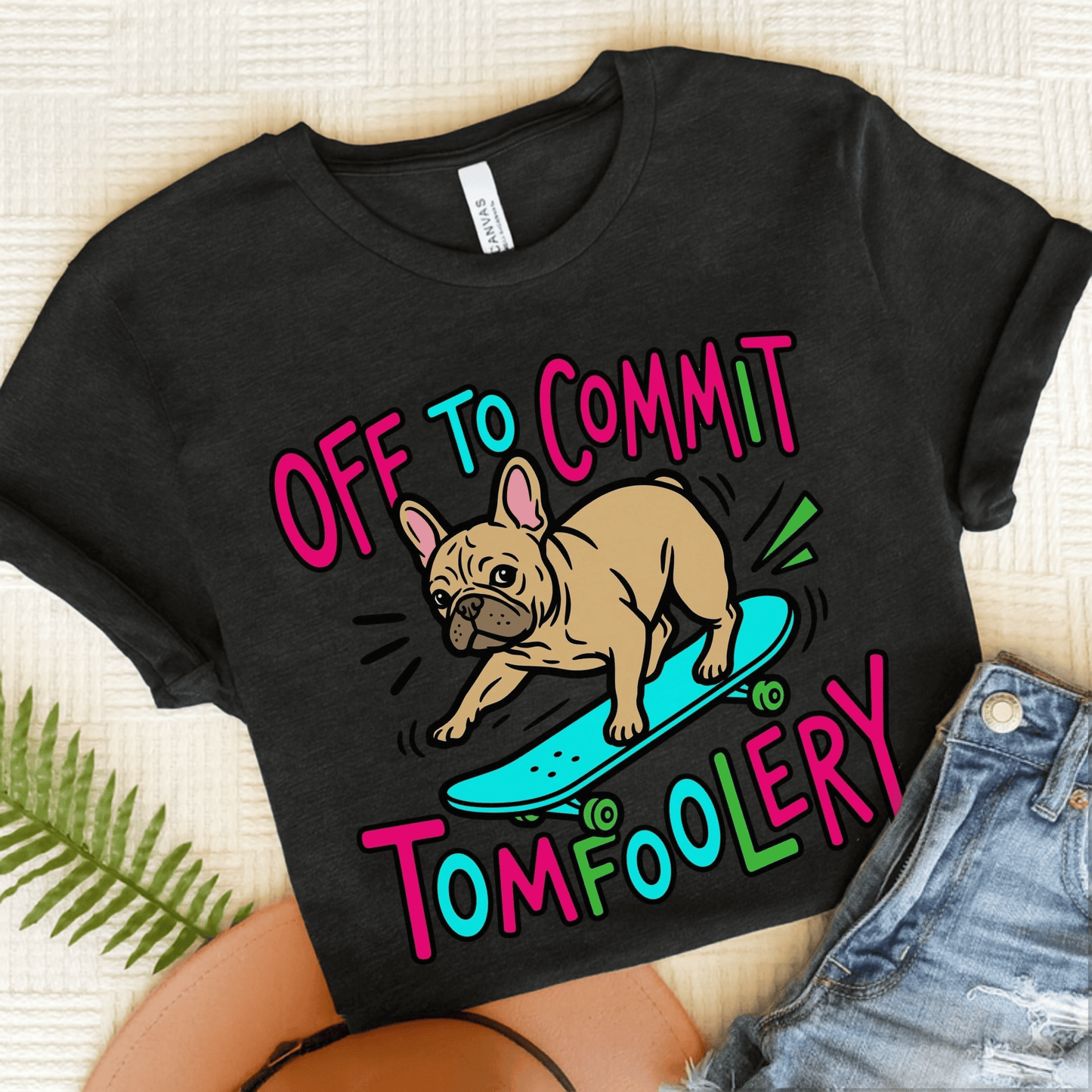 Fawn French Bulldog Skateboarding Unisex TShirt Dark Grey Heather