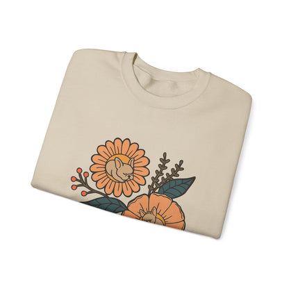 Fawn French Bulldog Sleeping Flowers Sweatshirt