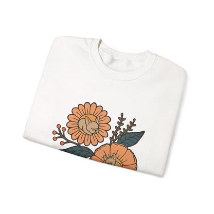 Fawn French Bulldog Sleeping Flowers Sweatshirt