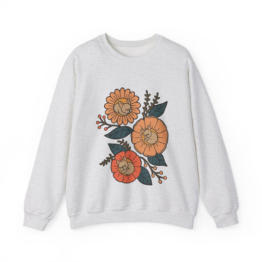Fawn French Bulldog Sleeping Flowers Sweatshirt