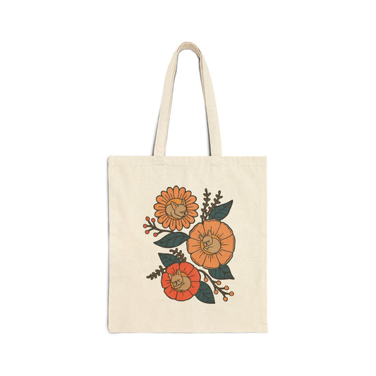 Fawn French Bulldog Sleeping Flowers Tote Bag