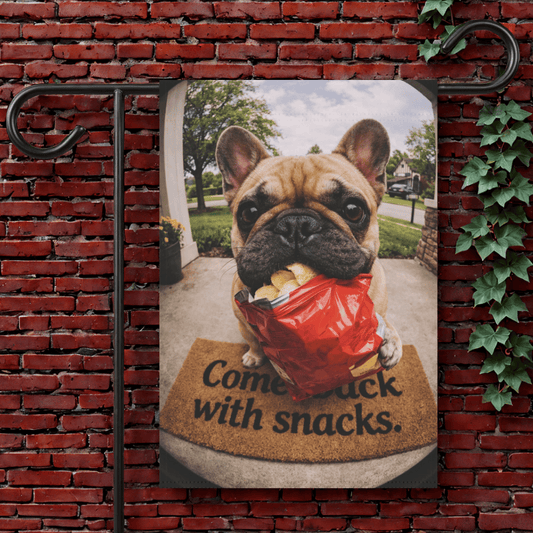Personalized Frenchie Snacks Doorbell Camera Yard Flag 12'' × 18''