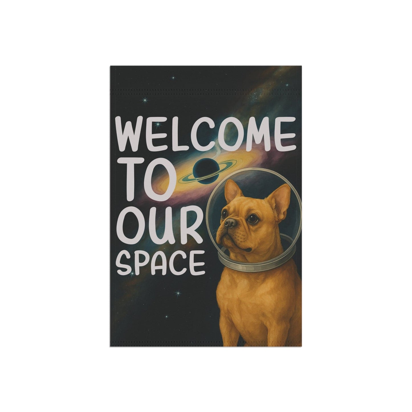 Fawn French Bulldog Space Garden Flag