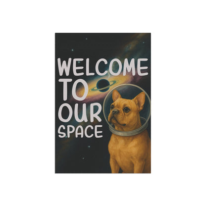 Fawn French Bulldog Space Garden Flag