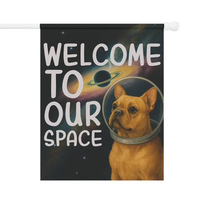 Fawn French Bulldog Space Garden Flag