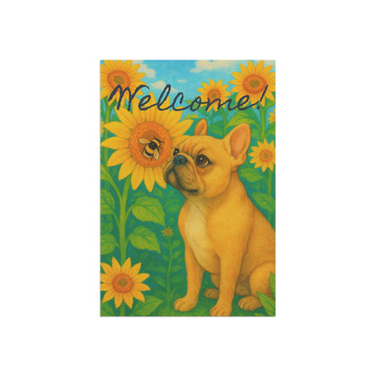 Fawn French Bulldog Sunflower Garden Flag