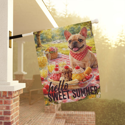 Personalized French Bulldog Sweet Summer Garden Flag