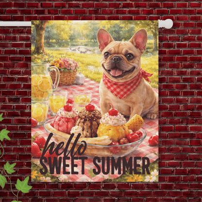 Personalized French Bulldog Sweet Summer Garden Flag 24.5'' × 32''