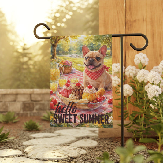 Personalized French Bulldog Sweet Summer Garden Flag