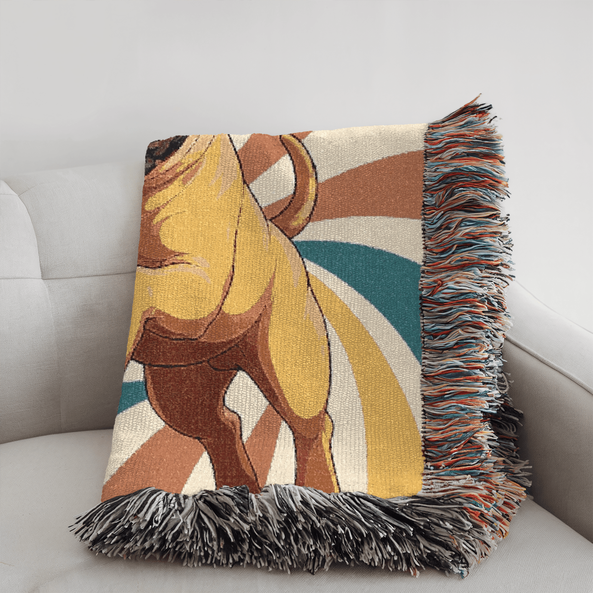 Printify Blanket Fawn French Bulldog Terrier Swirls Throw Blanket