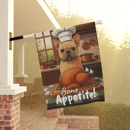 Printify Garden Flag Fawn French Bulldog Thanksgiving Garden Flag