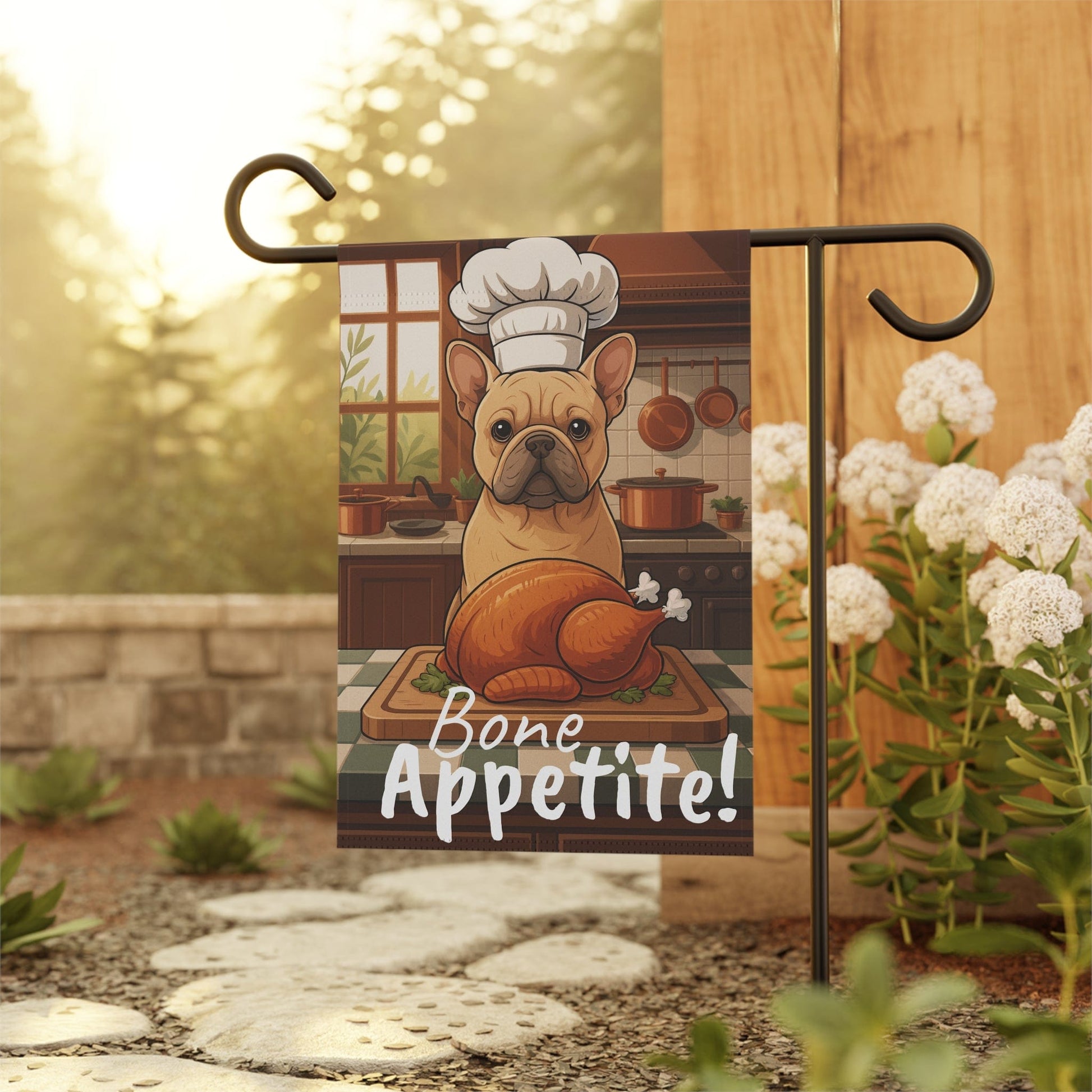 Printify Garden Flag Fawn French Bulldog Thanksgiving Garden Flag