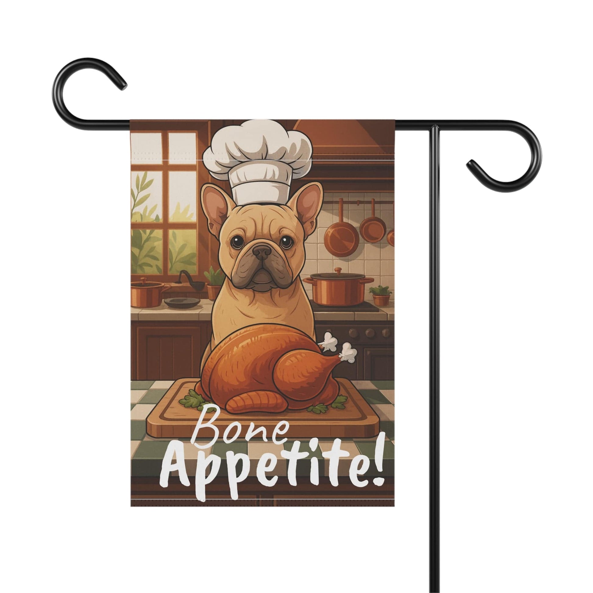 Printify Garden Flag Fawn French Bulldog Thanksgiving Garden Flag