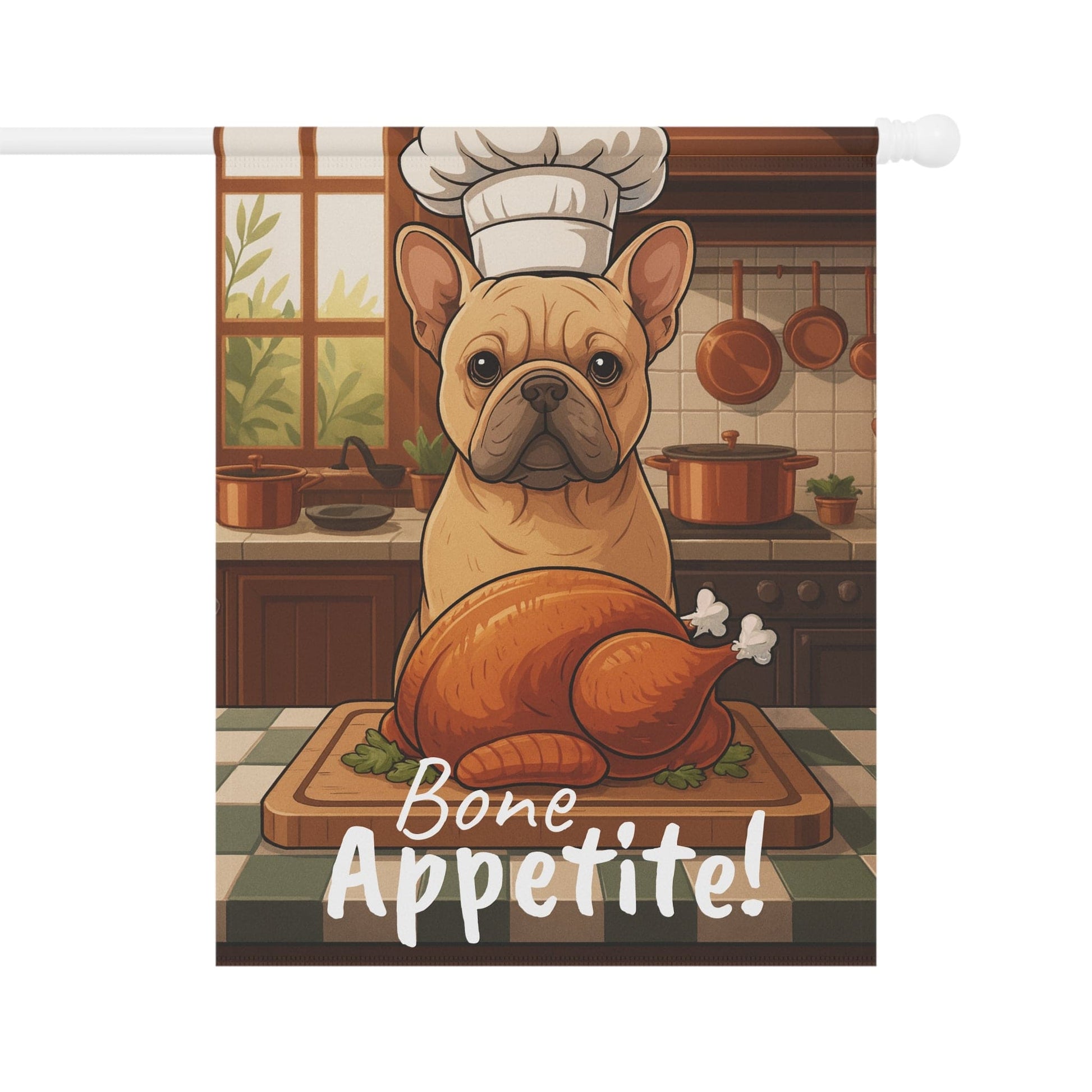 Printify Garden Flag Fawn French Bulldog Thanksgiving Garden Flag