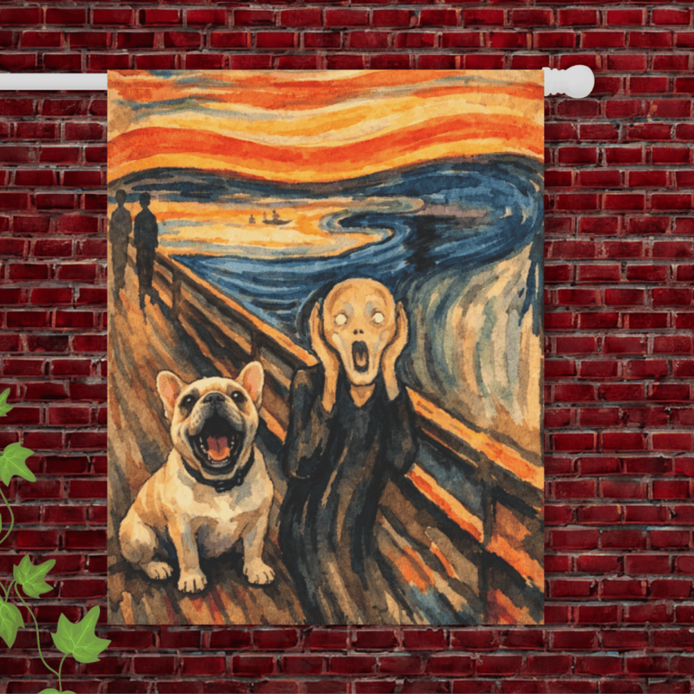 Fawn French Bulldog The Scream Yard Garden Flag 24.5'' × 32''
