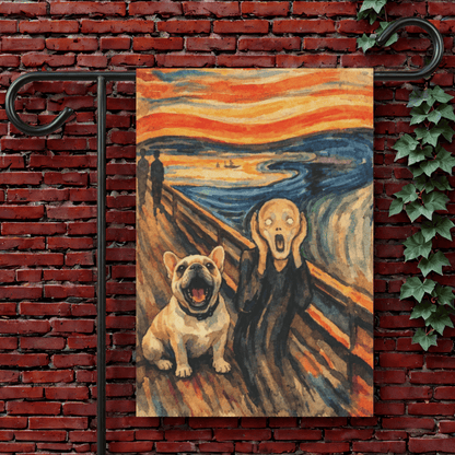 Fawn French Bulldog The Scream Yard Garden Flag 12'' × 18''