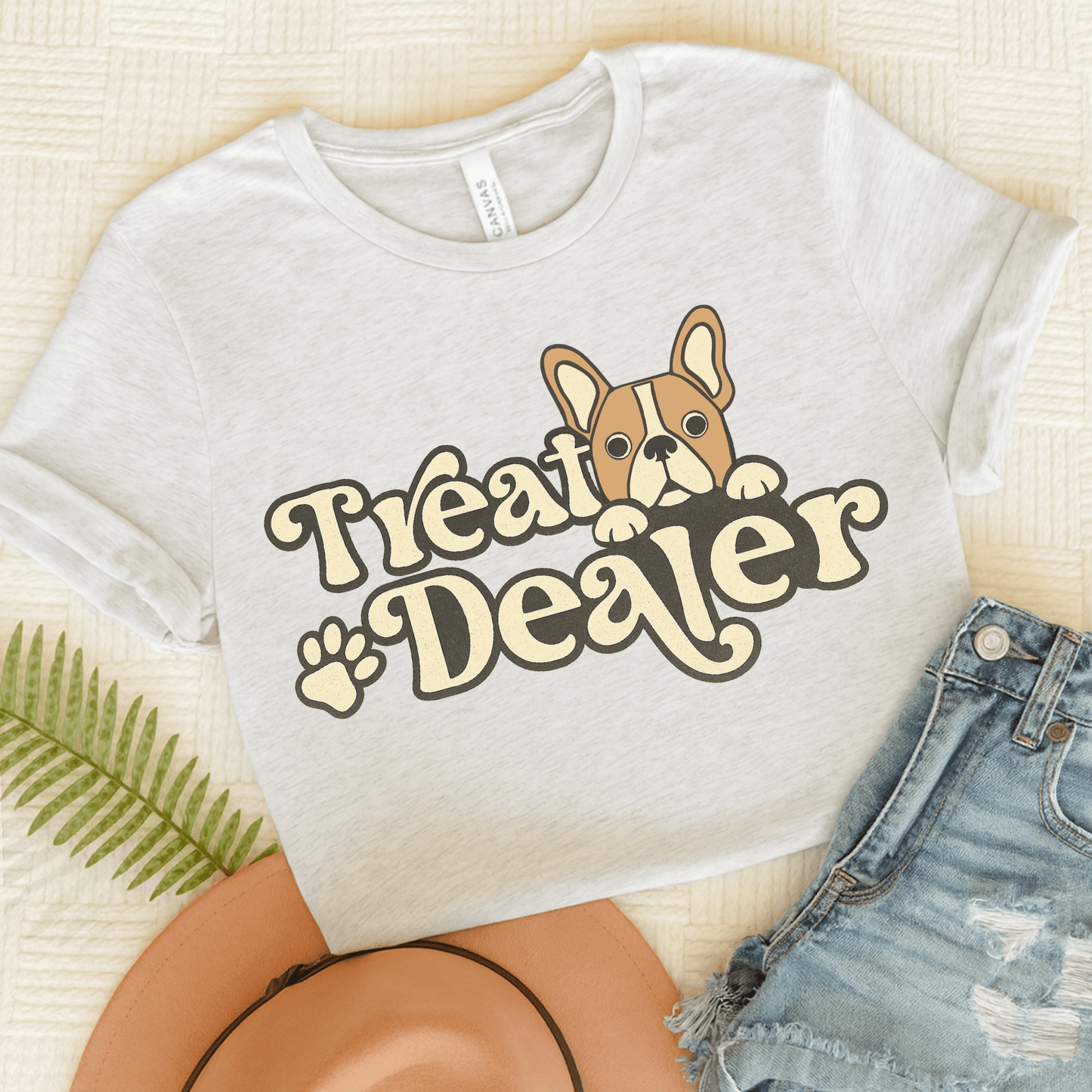 Fawn French Bulldog Treat Dealer TShirt Ash